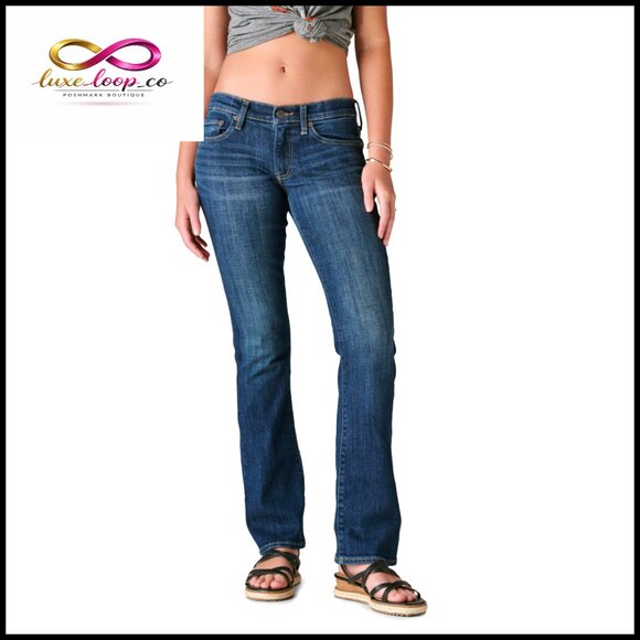 Denim - Mid Rise Bootcut Jeans, Classic Fit, Stretch Denim, Size 27